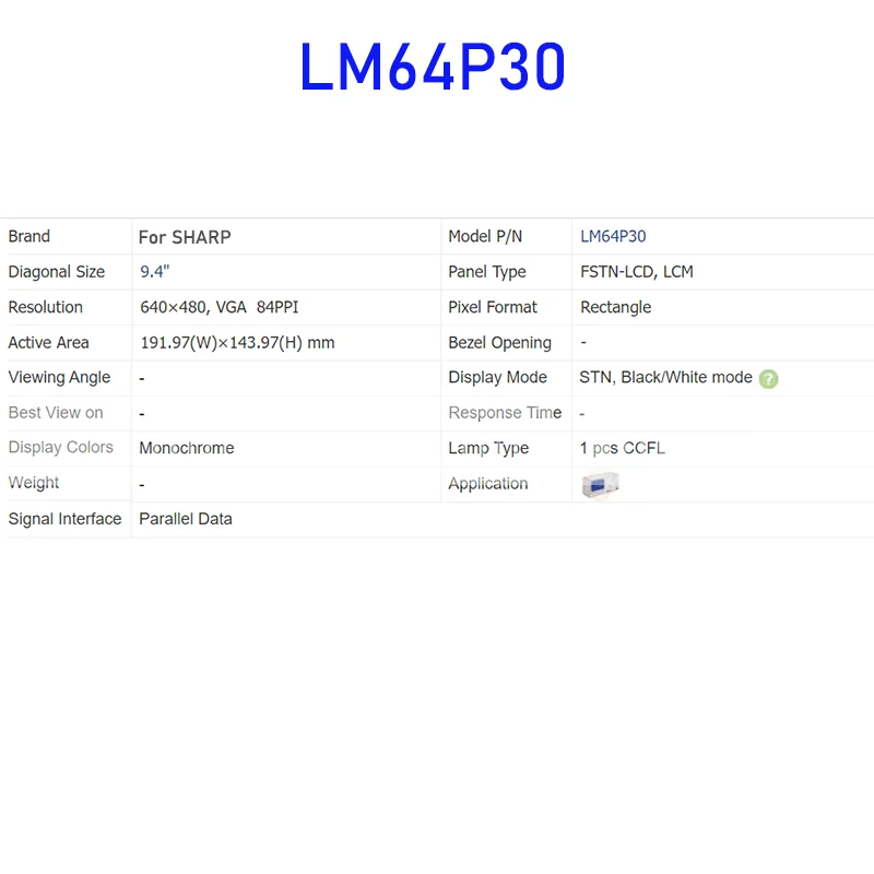 LM64P30 9,4-дюймовая оригинальная ЖК-панель дисплея для Sharp, абсолютно новая, быстрая доставка, 100% протестировано (art.: 3920da84d51af) - 3920da84d51af