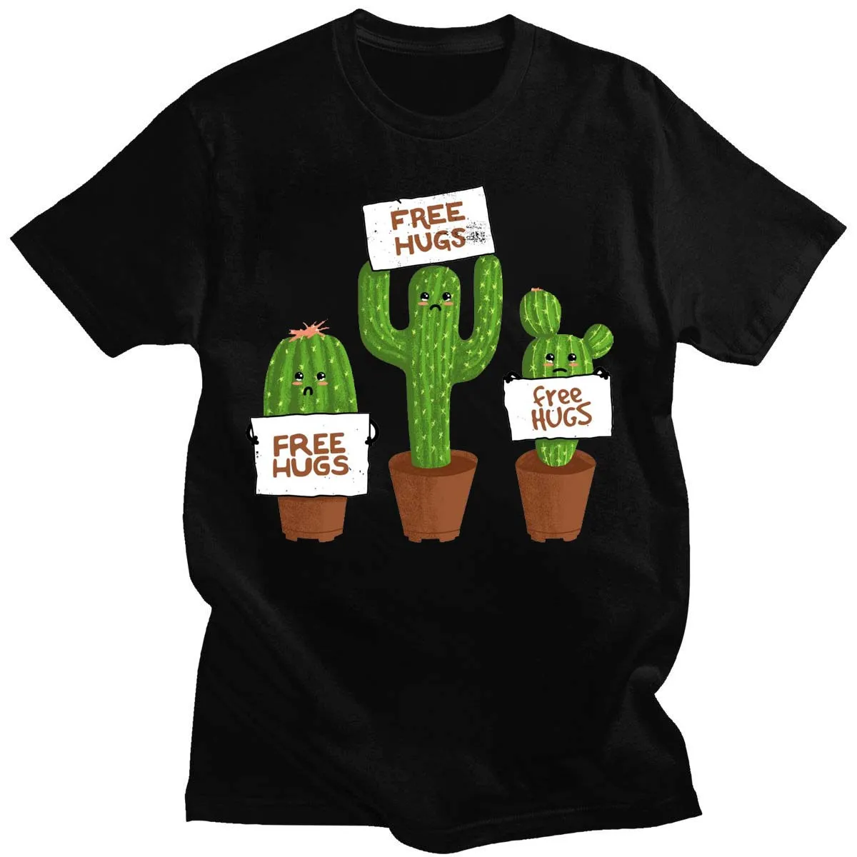 Футболка женская хлопковая с принтом кактуса и растений |