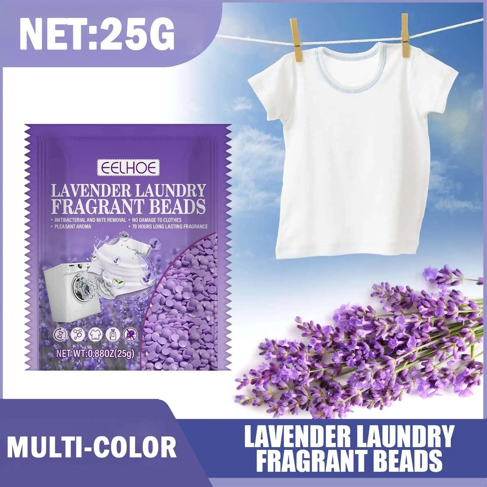 

72 Hours Lasting Fragrance Clothing Protection Laundry Fragrance Beads Artifact Washing Machine Cleaning Supplies 25G