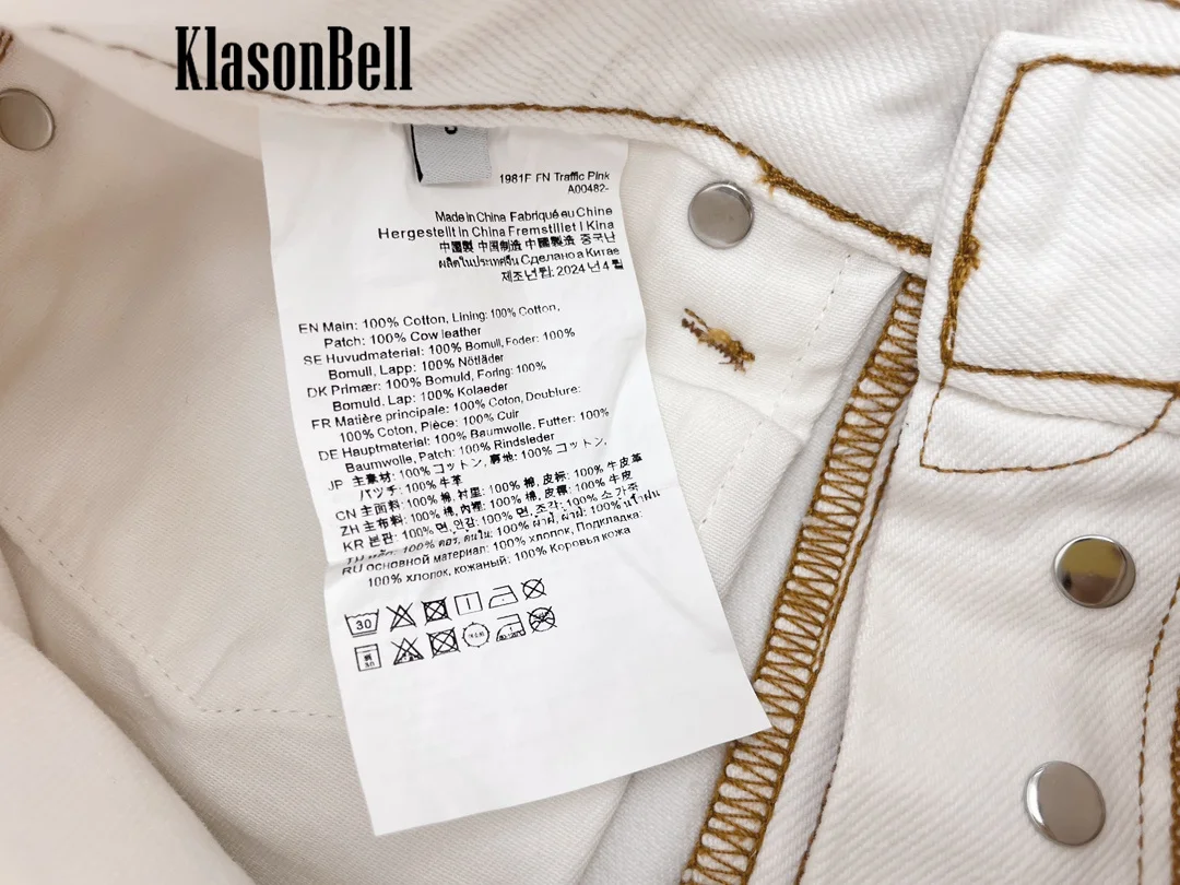 11.23 KlasonBell модные новые розовые джинсы потертые джинсовые прямые брюки из