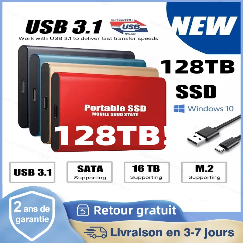 

High-Speed Mobile External Hard Disk For Laptop Desktop Computer Interface USB3.1/Type-C Memory 4TB 6TB 8TB 12TB 16TB 26TB 30TB