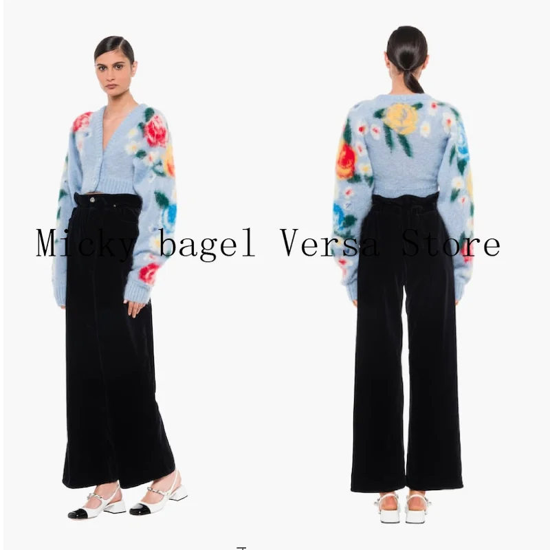 

22 luxury high quality flower hook flower pattern fashion long sleeve knitted cardigan temperament single breasted sweater coat