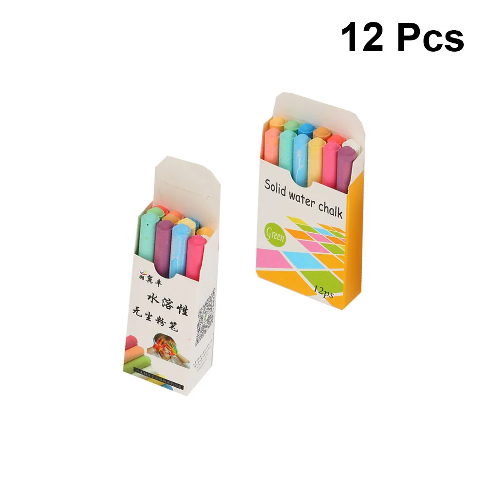 

12 Pcs Water-based Chalk Dustless Dust-free Makers Water-soluble Colored Colorful Chalks