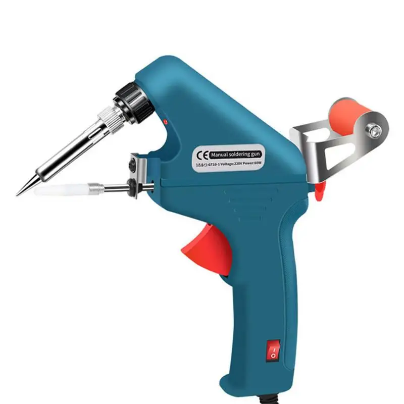 

Синий паяльник 60 Вт с орлиным клювом, ручной термоплер с функцией подогрева провода, внутренний инструмент для домашнего ремонта, ручное дозирование олова