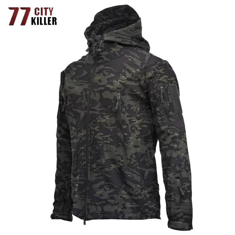Куртка мужская тактическая из мягкой кожи флисовая армейская Водонепроницаемая