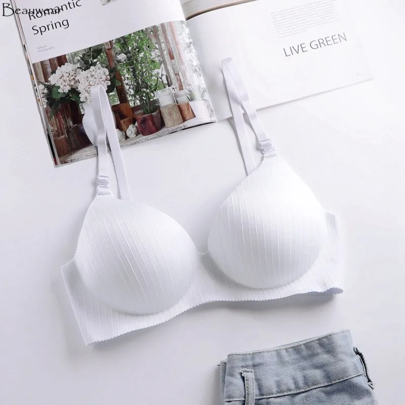 

Однотонные белые бюстгальтеры Beauwear 36C 38C 40C 42C, женские бюстгальтеры с мягкими чашечками, мягкое удобное нижнее белье, интимные Бюстгальтеры ...