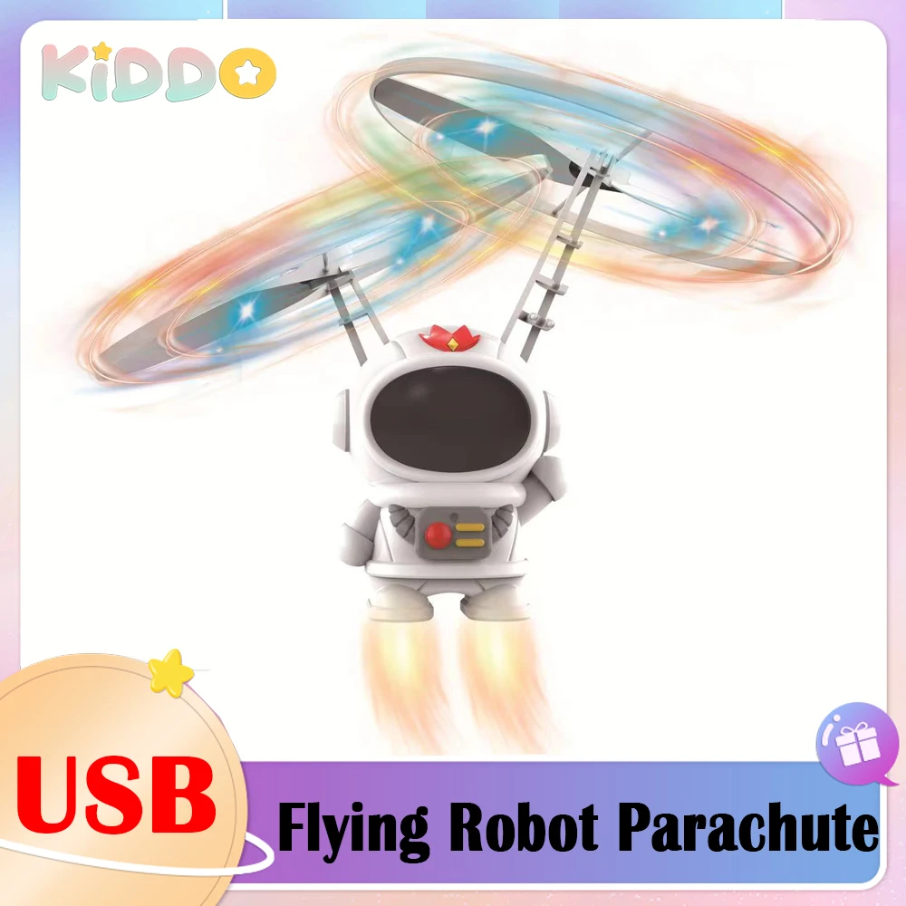Индукционный Летающий робот, летающие игрушки светодиодный светильник кой, блестящий Летающий космический корабль, уличные игрушки для де...