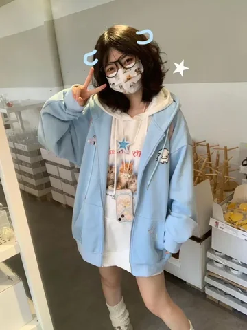 Женская розовая толстовка OIMG Kawaii с капюшоном