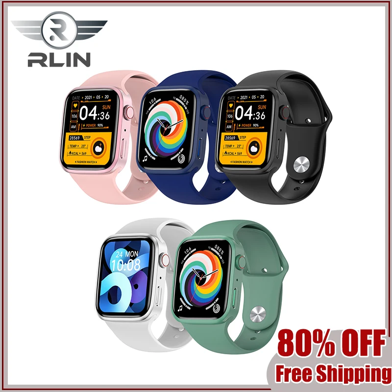 

RLin Full Touch Sport Smart Watch IP67 waterpro Men Women Heart Rate Fitness Tracker Bluetooth call Smartwatch wristwatch+Box