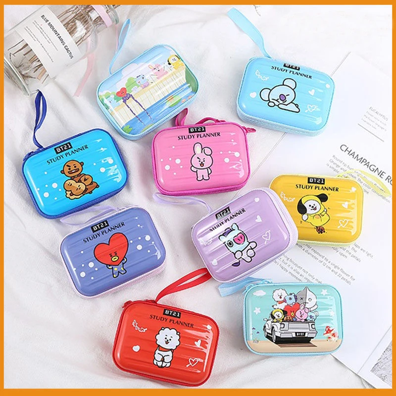 

BTS милый аниме Kpop CHIMMY TATA кошелек bt21 RJ COOKY SHOOKY MANG KOYA Кошелек для монет мультяшный ящик для хранения наушников ID карта сумка игрушка