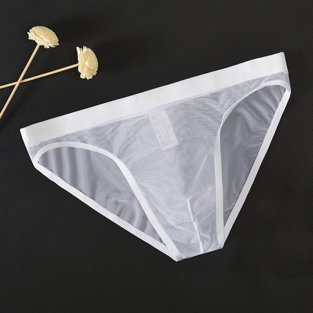 

Men Sexy Sheer G String Brief Sissy See Through Pouch Panties Gay Low Waist Lingerie Mesh Breathable Thong Underpants