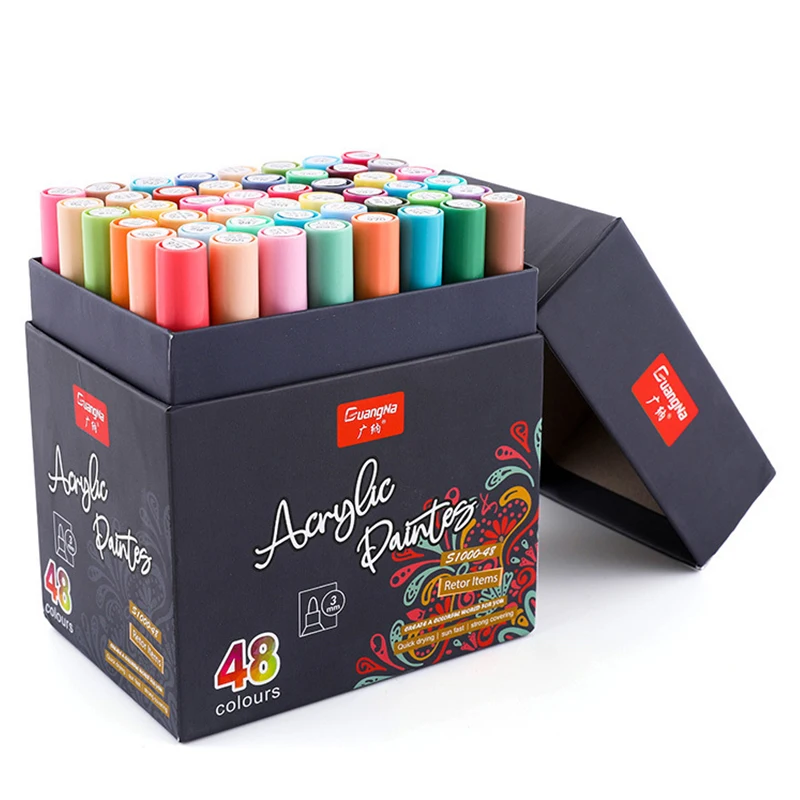 

Premium Acrylic Paint Pen, Extra Fine Point, 48 Colors, Odorless, Acid Free and Safe, Opaque Ink, Environmental Friendly Manga