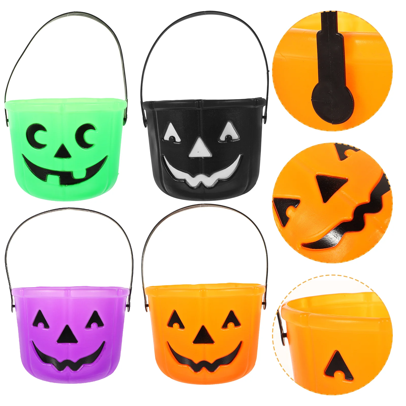 

Gift Basket Party Candy Jar Portable Treat Buckets Handles Halloween Supplies Pumpkin