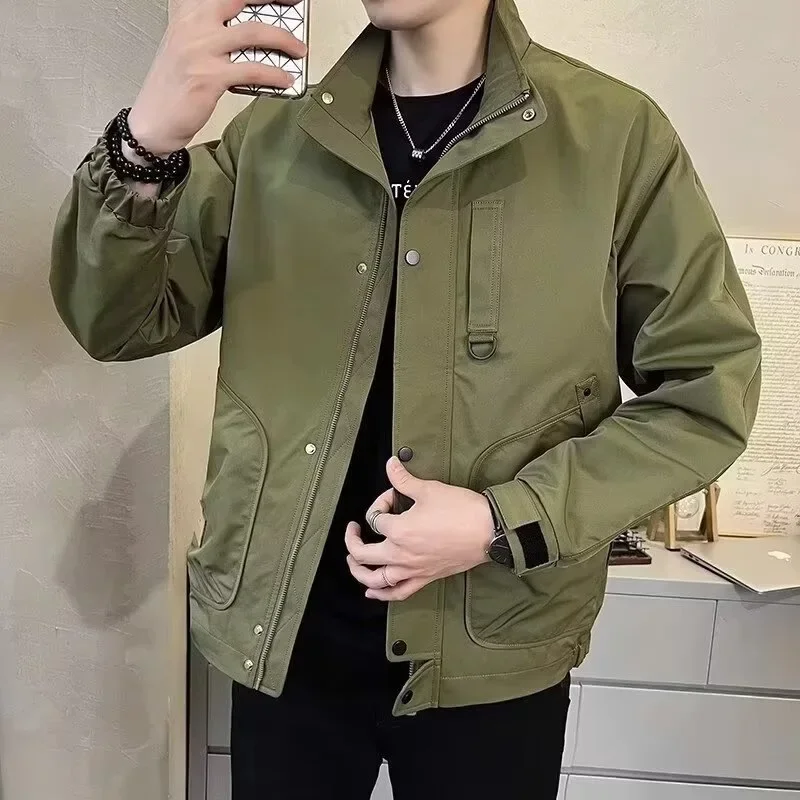 Модная мужская рабочая одежда куртка свободного кроя повседневный тканевый топ