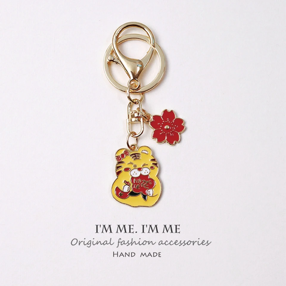 Милый брелок на удачу с тигром для мужчин и женщин ключей сумка рюкзак подвеска