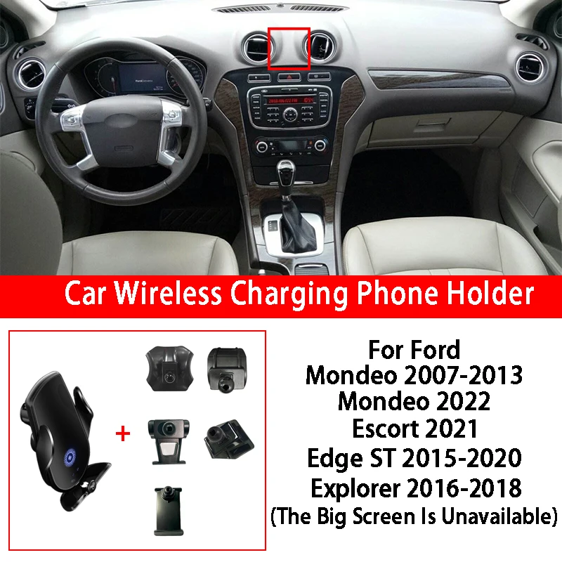 

15 Вт Автомобильный держатель для телефона с беспроводной зарядкой Магнитная подставка для Ford Mondeo Escort Edge ST Explorer автомобильные аксессуары дл...