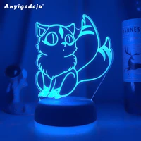 cute kirara figure led night lamp for bedroom decoration led touch sensor colorful 3d night light unique anime inuyasha gift