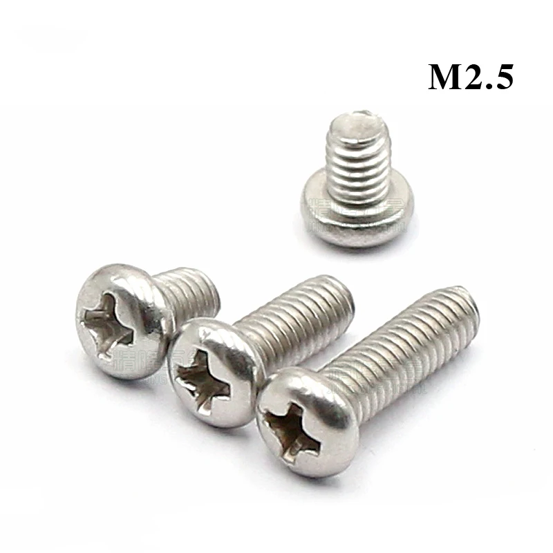 

20Pcs PM2.5*3/4/5/6/7/8/10/12/14/16/18/20mm Phillips Cross Head Micro Screws Round Head Electronic Small Machine Screw Bolts