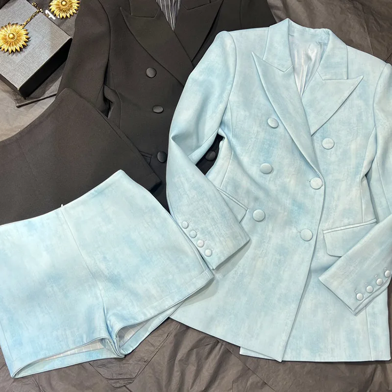Элегантные комплекты для женщин одинаковые высококачественный двубортный