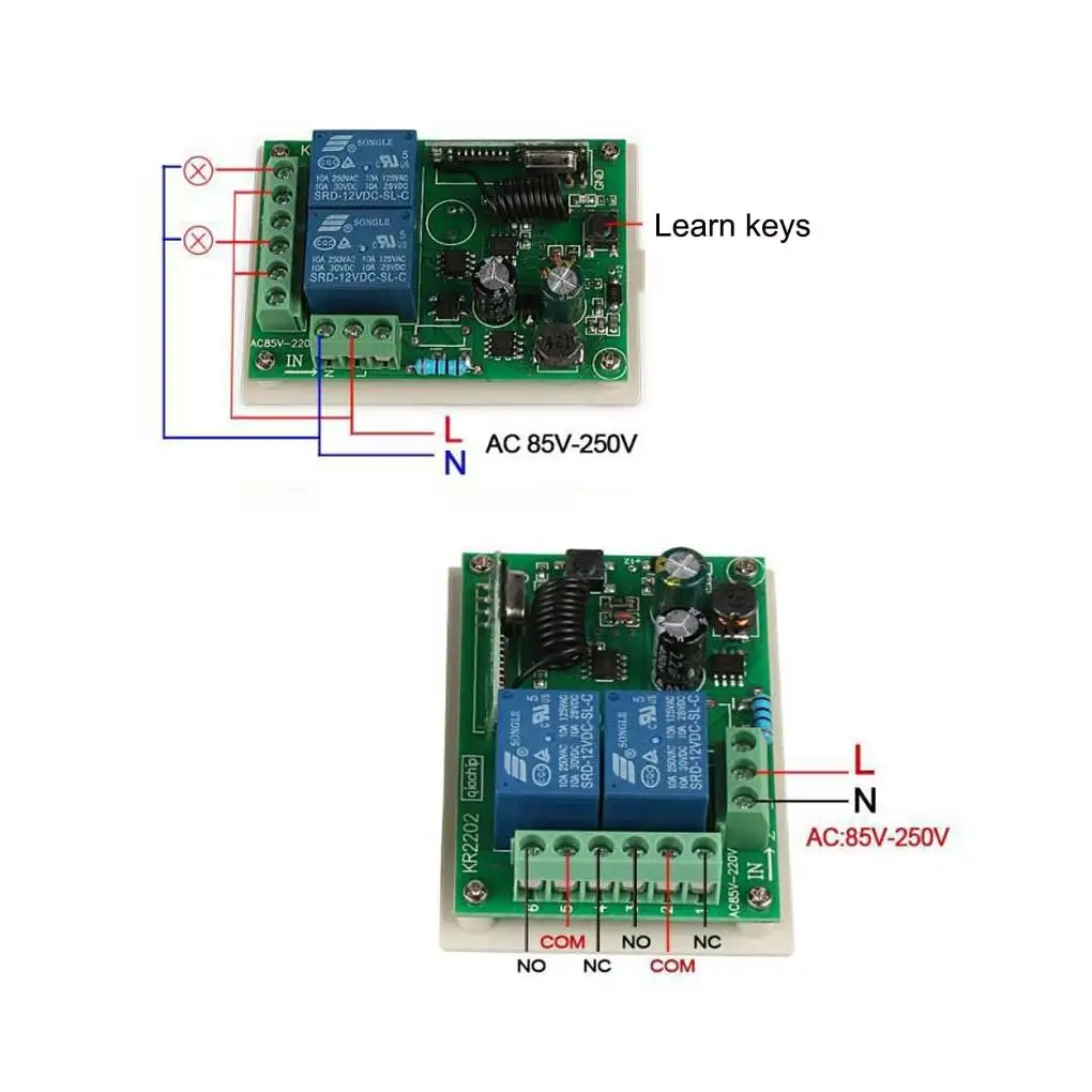 

Wireless AC 220V Relay Receiver Module Remote Control Transmitters Home Office Automoted Curtain Controlling Equipment