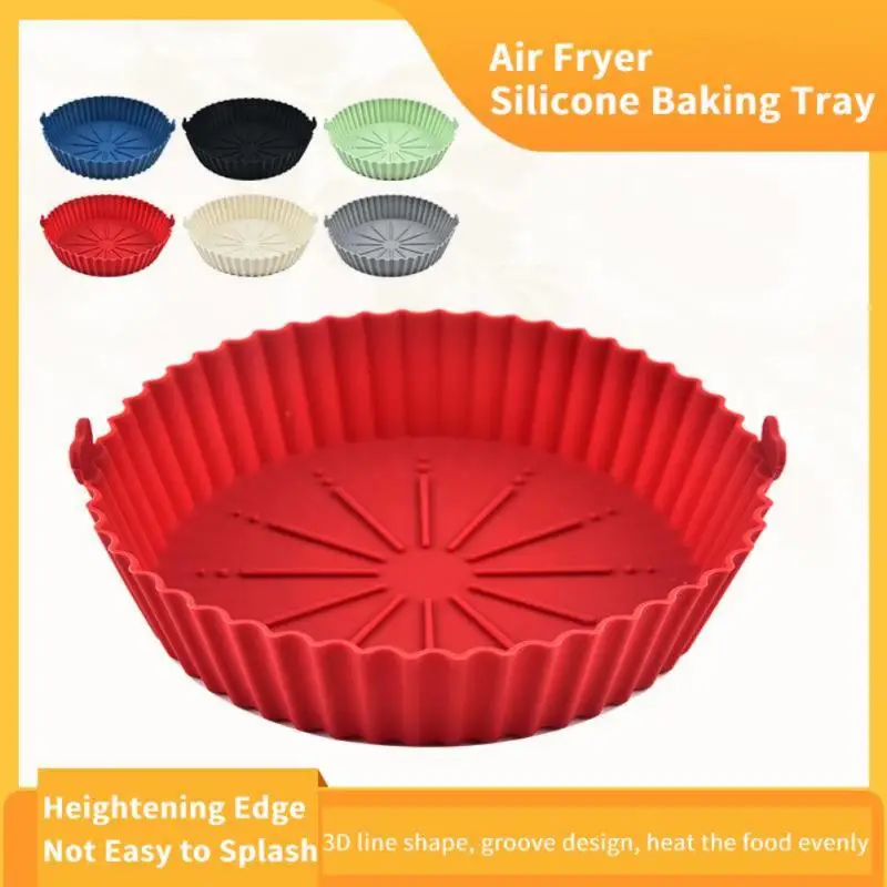 

Silicone Air Fryer Tray Refillable Home Baking AirFryer Pot Basket Liner Microwave Oven Grill Mold BBQ Tool Air Fryer Accessorie