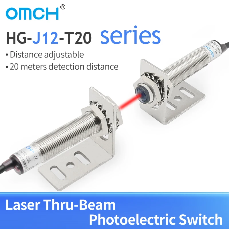 

OMCH M12 through laser beam photoelectric sensor switch PNP NO NPN NC