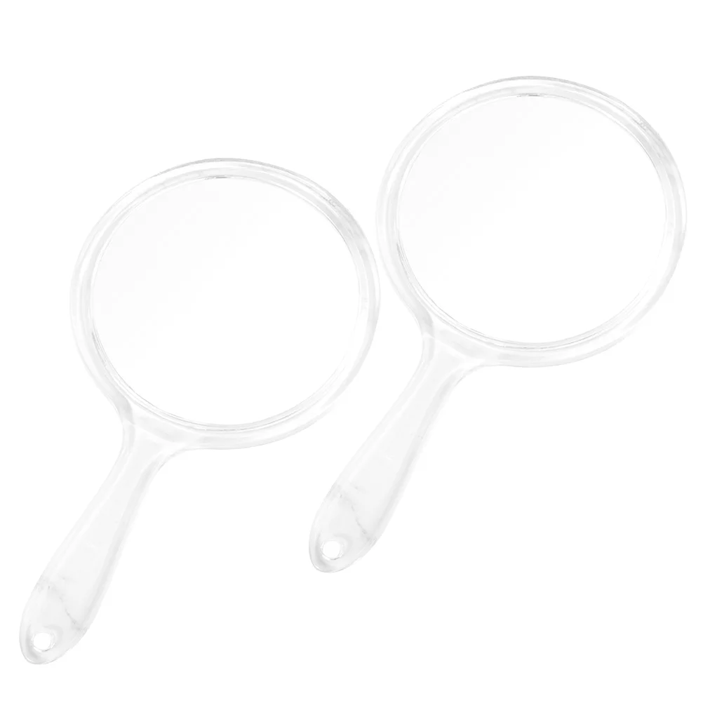 

Mirror Makeup Handheld Travel Handle Vanity Hand Women Portable Table Mirrors Stand Personal Clear Mini Hairdressers 3X