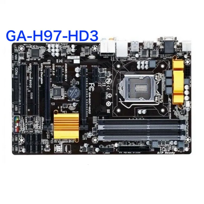 Материнская плата для Gigabyte GA-H97-HD3 32 Гб LGA 1150 DDR3 ATX, системная плата 100% протестирована, полностью работает, бесплатная доставка