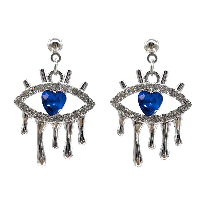 

2023 new vintage angel tear earrings evil eye multifunctional glitter diamond crystal 925 silver earrings