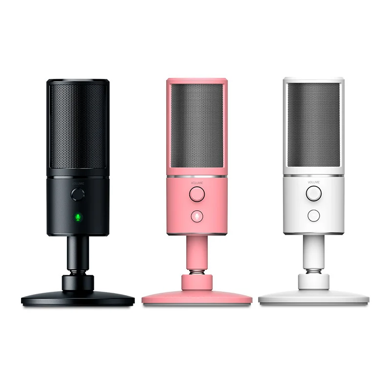 

Razer Seiren X USB Streaming Microphone Built-In Shock Mount Supercardiod Pick-Up Pattern - Anodized Aluminum