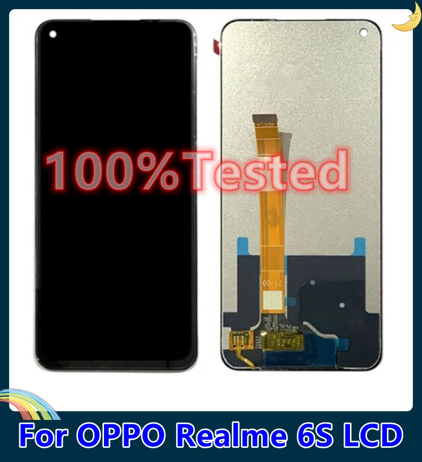 Протестированный 6 5-дюймовый ЖК-экран для Realme 6S RMX2002 сенсорный дигитайзер с
