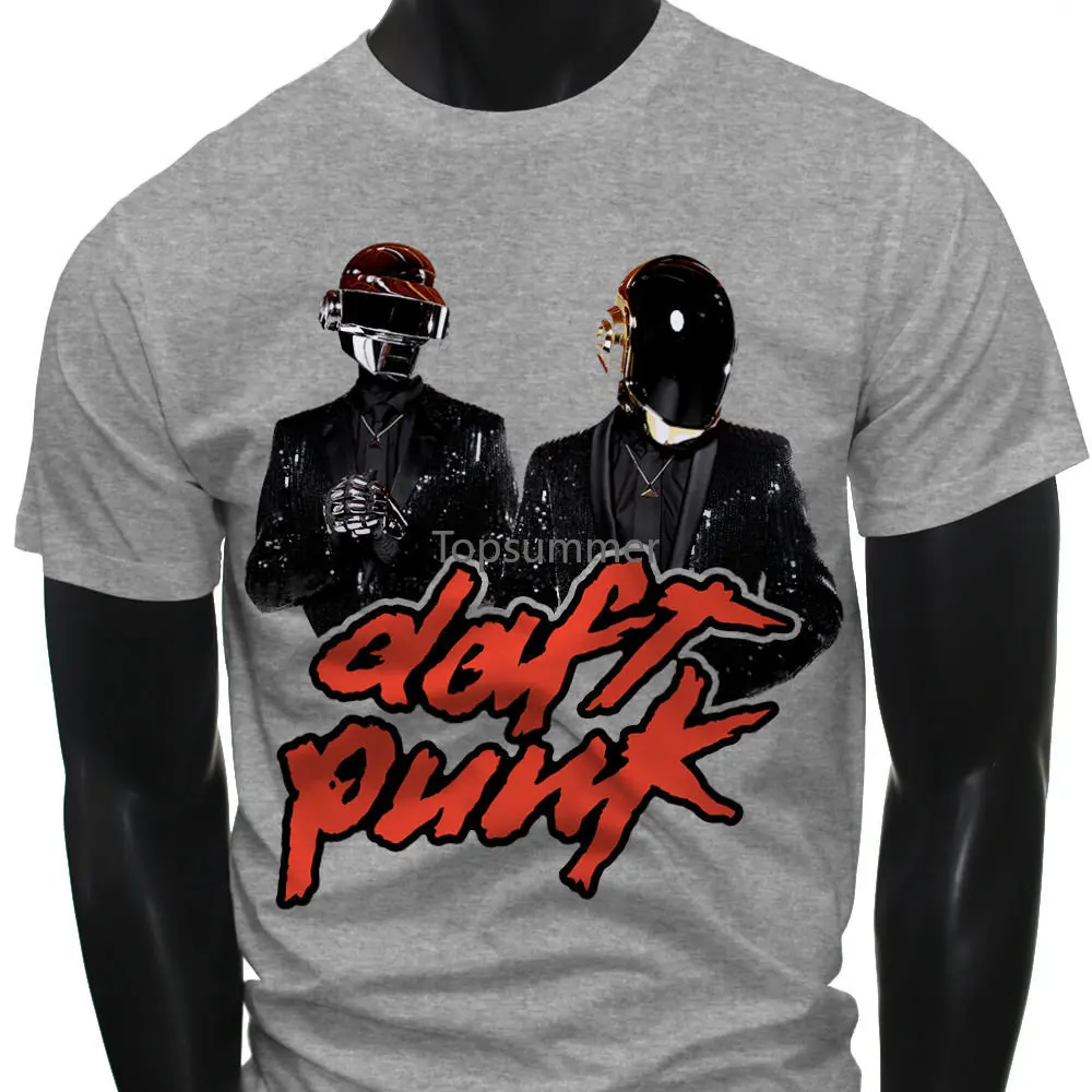 

Design Your T Shirt Crew Neck Djs Edm Helmet Dj Electro One More Time Daft Punk Mens Gray T-Shirt Short Gift Shirts For Men