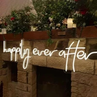custom led happily ever after neon light sign wedding decoration bedroom home wall decor marriage party decorative illuminated