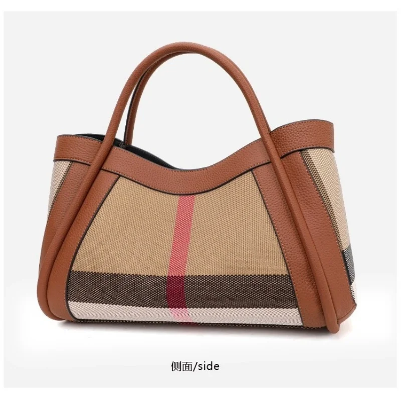 ZOCI 2024 новая клетчатая женская сумка в стиле ретро модная и продвинутая холщовая