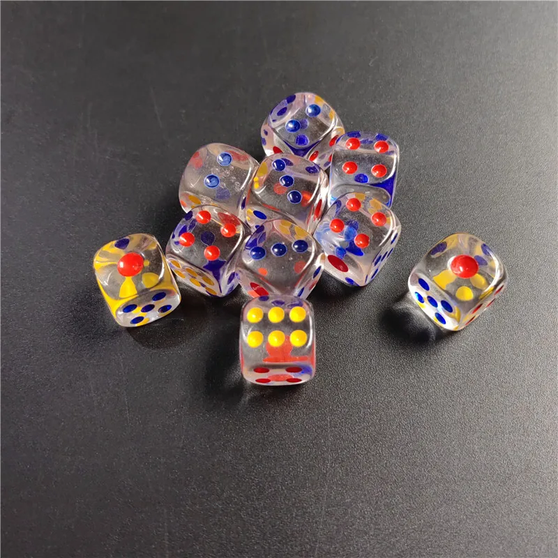 100 шт./набор прозрачные акриловые кости 12/14/16/18/20/25 мм