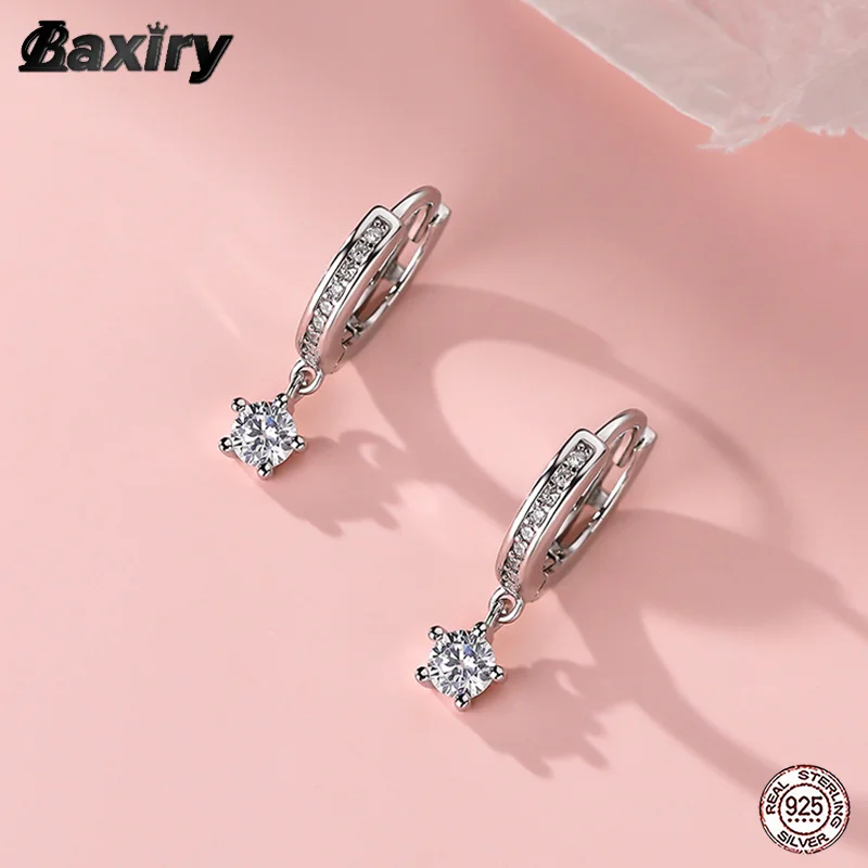 

925 Sterling Silver Zircon Small Hoop Earrings For Women Elegant Star ​Earring Huggie Trend 2022 Original Fine Statement Jewelry