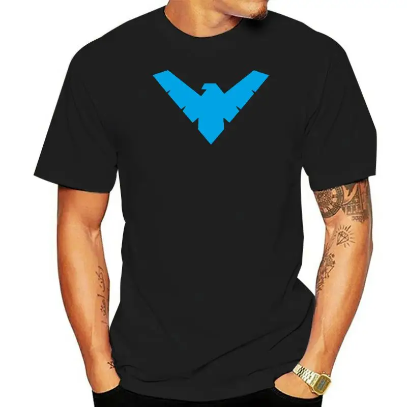 

2022 Streetwear Short Sleeve Tees Nightwing Logo Shirts For Animes Cotton Tops Shirts Men Casual T Shirt