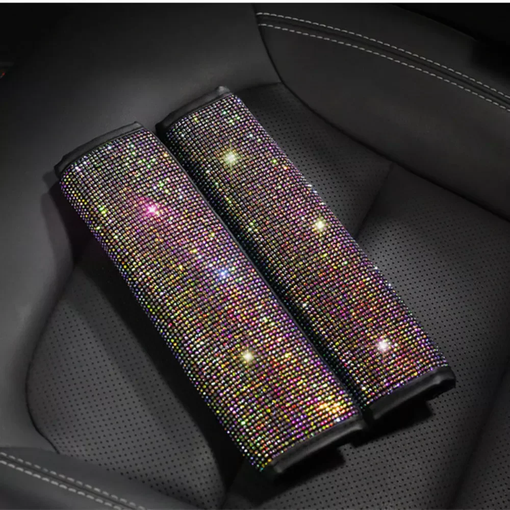 

Universal Colorful Rhinestone Car Seat Belt Cover Diamante Rhinestone Hand Brake Cover Women Car Seat Safety Belt Shoulder Cover