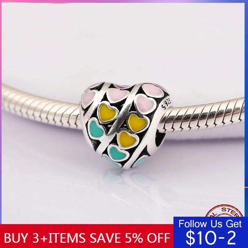 

HOT 925 Sterling Silver Color Love Beads Charms Fit Original 3mm Bracelets Bangle For Women Jewelry Diy Gift Making Wholesale