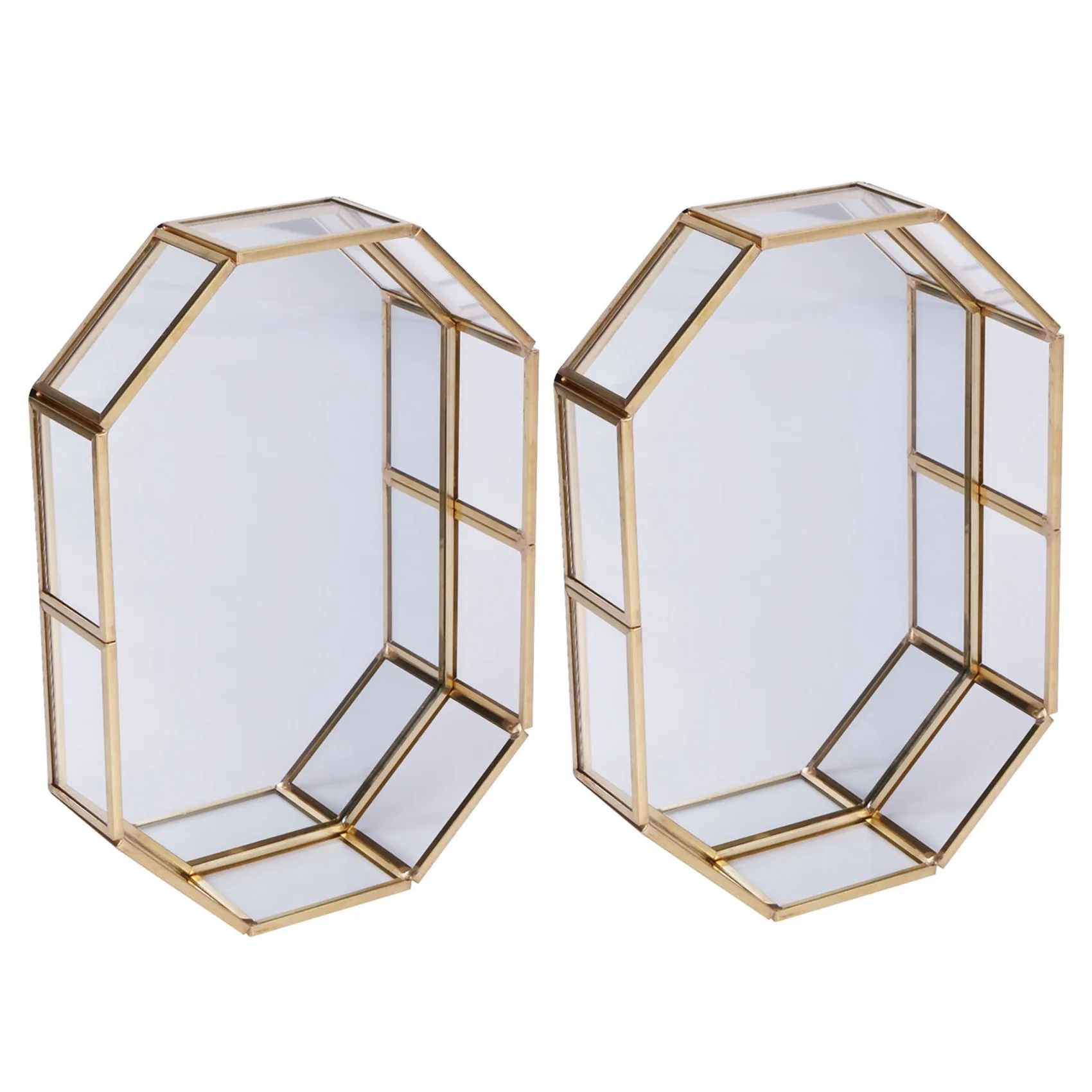 

2 шт., стеклянные медные геометрические корзины для хранения в скандинавском стиле, простой Домашний Органайзер