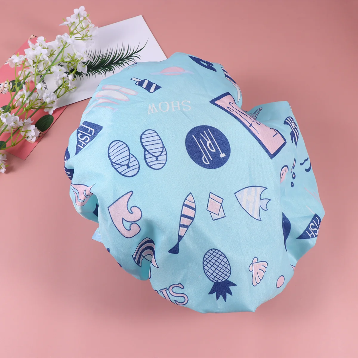 

2 Pcs Elastic Shower Cap Headwrap Women Disposable Chiffon Hijab Reusable Bathing