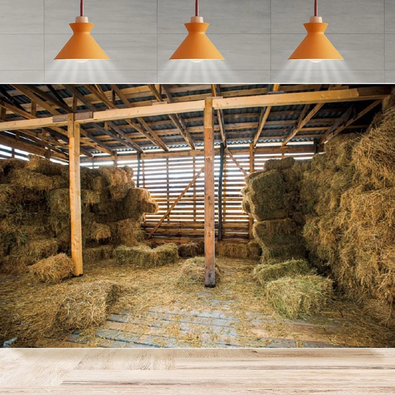 Задний фон для фотосъемки с изображением ковбойской фермы сарая сена
