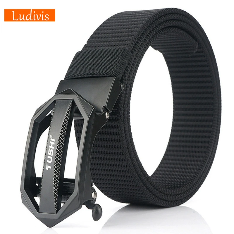 LUDIVIS Winter Men's Casual Business Belt Automatic Buckle Nylon Belt Hot Sale Luxury Brand Official Authentic Belt