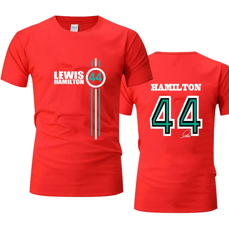 

2022 No.44 Logo20223D Formula One Racer Lewis Hamilton F1 Racing Fans Summer Short Sleeved Breathable T Shirt Fot Men
