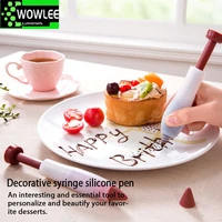 3 pcs pastry cream chocolate decorating syringe silicone plate paint pen cake cookie ice pens cake decoration accessories
