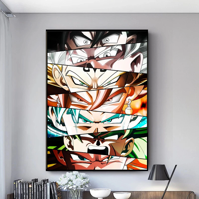 Постер с персонажами аниме глаза Драконий жемчуг One Piece Naruto Картина на холсте Bandai