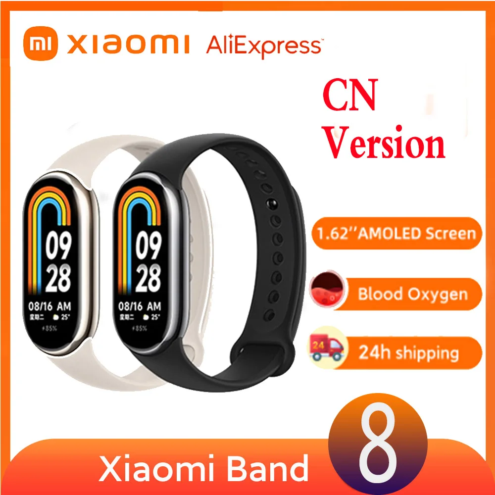 

Xiaomi Mi Band 8 Blood Oxygen 1.62 AMOLED Screen Fitness Bracelet Miband8 60Hz Fitness Traker Heart Rate Monitor Mi Smart Band