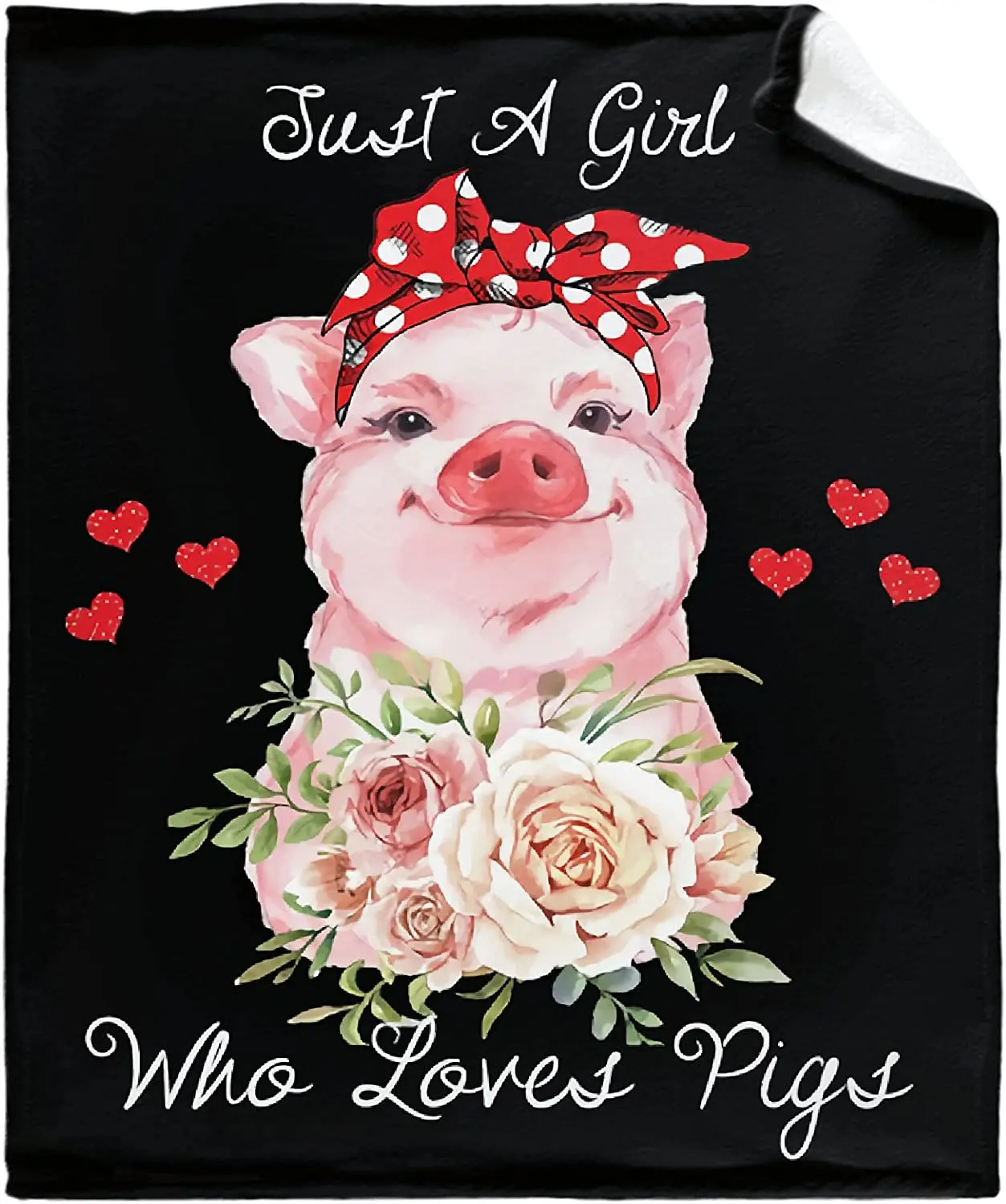 

Just A Girl Who Loves Pigs Blanket Gifts Soft Cozy Warm Fleece Flannel Throw Blanket Micro Lightweight On Bed