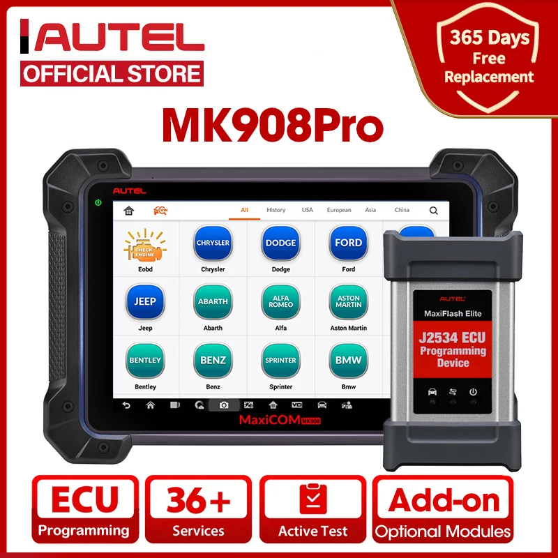 Autel MaxiCOM MK908P MS908P Automotive Car Diagnostic Tool OBD2 Scanner ECU Coding programming J2534 Programmer PK Maxisys Elite