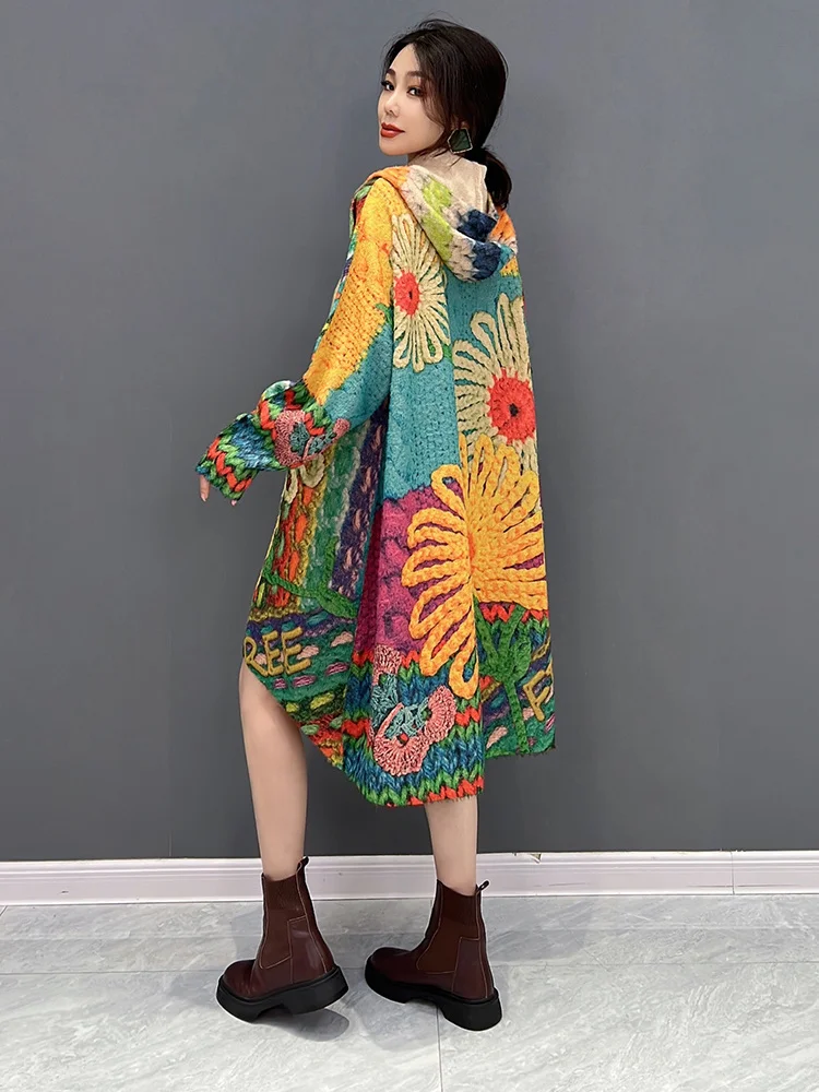 Knitted Pattern Fashion Full Sleeve Goddess Fan Small Fresh Loose 2023 Autumn Minority Elegant Sweater